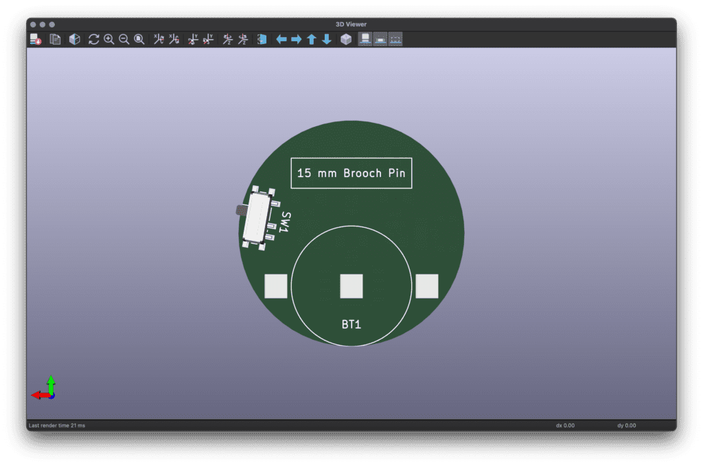 Rear of PCB in 3D viewer, not all components have been assigned a 3D model