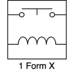 The schematic symbol used with "1 Form X" contactors (normally open)