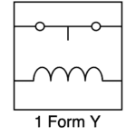 The schematic symbol used with "1 Form Y" contactors (normally closed)
