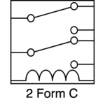 2 Form C relay schematic (DPDT - Double pole, Double throw)