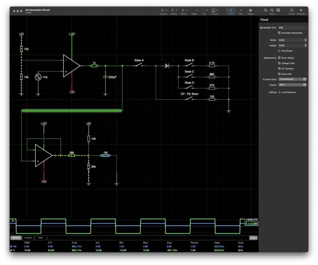 Control Pilot generation circuit plus the circuits for states A-D + CP-PE short.
