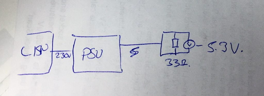 Quick diagram of setup of the PSU and Load